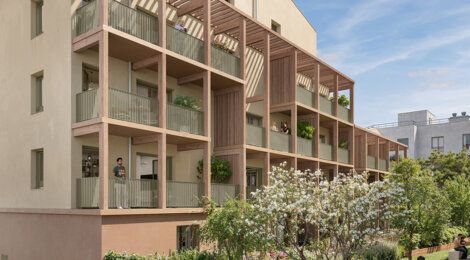 Programme immobilier neuf Néa - Villeurbanne proche métro A Cusset à 9 min à pied (69100) - Référence : 16057