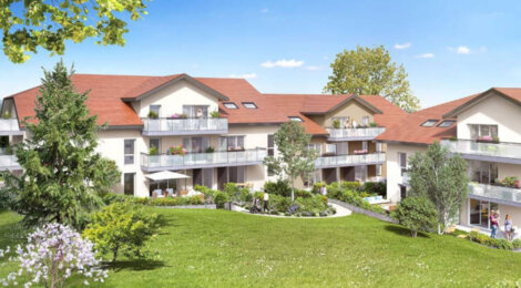 Programme immobilier neuf LES 2 CEDRES - Vulbens : Appartements T2–T4 avec terrasses, jardins et vue sur parc en cœur de ville (74520) - Référence : 3227