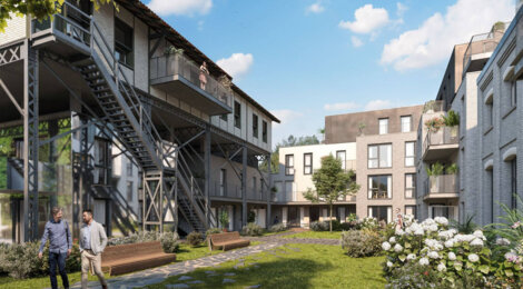 Programme immobilier neuf Quintessence - Wambrechies : Appartements T2–T4 avec rooftop, co-working et bibliothèque au bord de la Deûle (59118) - Référence : 14419