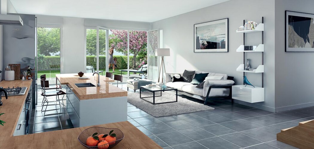 Programme immobilier neuf LES 2 CEDRES - Vulbens : Appartements T2–T4 avec terrasses, jardins et vue sur parc en cœur de ville (74520) - Référence : 3227