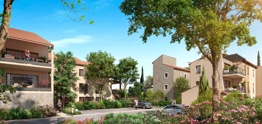 Programme immobilier neuf Domaine Saint Marc - Aix-en-Provence : Appartements T2–T5 avec balcons, jardins privatifs et proximité cours Mirabeau (13090) - Référence : 16922
