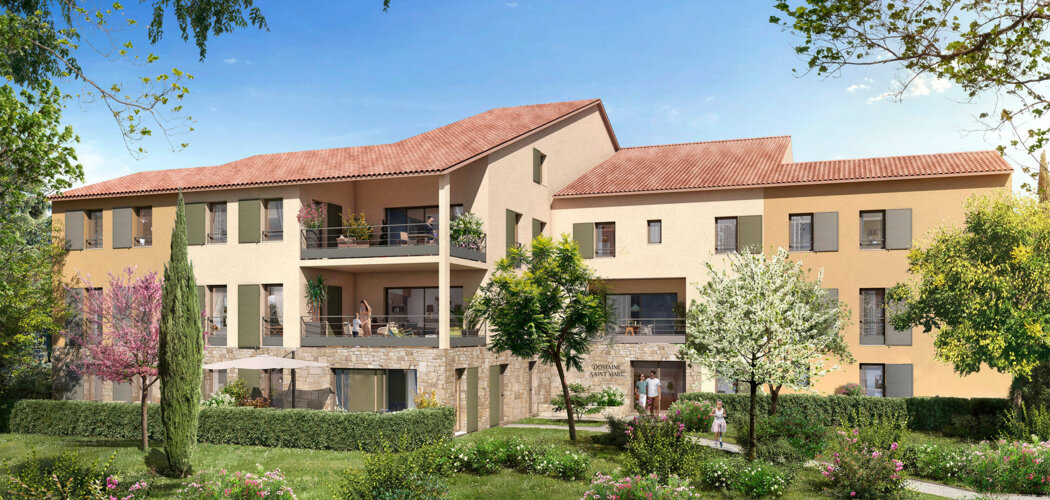 Programme immobilier neuf Domaine Saint Marc - Aix-en-Provence : Appartements T2–T5 avec balcons, jardins privatifs et proximité cours Mirabeau (13090) - Référence : 16922