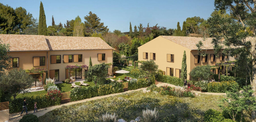 Programme immobilier neuf LE CLOS SAINT ALBERT - Aix-en-Provence : Maisons T3–T4 avec jardins, piscine et TVA réduite dans le quartier calme de Luynes (13090) - Référence : 14256