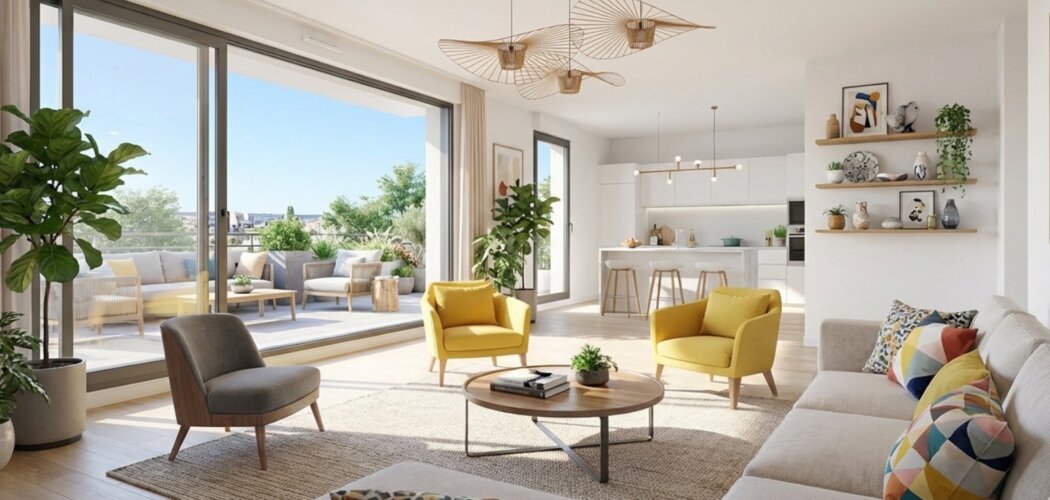 Programme immobilier neuf Villa Céleste - Angers : Appartements T2–T4 avec terrasses, parking souterrain et séjour-cuisine au cœur du quartier Justice (49000) - Référence : 14238