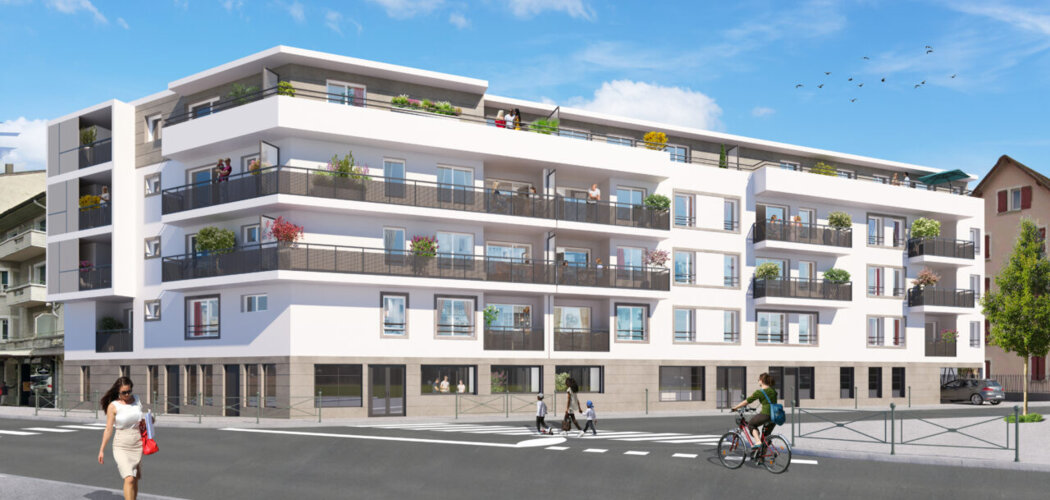 Programme immobilier neuf Patio Saint-Joseph - Annemasse : Appartements studio–T5 avec jardins, RT2012 et parking en centre-ville proche parc Olympe de Gouges (74100) - Référence : 18269