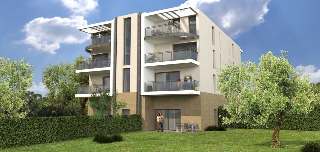 Programme immobilier neuf VILLA GABRIEL - Antibes : Appartements T1–T4 avec terrasses, parking sécurisé et proximité quartier résidentiel (06600) - Référence : 12246