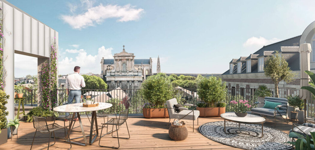 Programme immobilier neuf Les Archers - Arras : Appartements T2–T4 avec terrasses, vues cathédrale et services haut de gamme proche de la Cathédrale Saint-Vaast (62000) - Référence : 14301