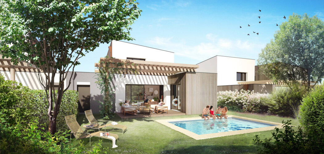 Programme immobilier neuf Villas andromède - Artigues-près-Bordeaux : Villas T5 avec piscine, panneaux solaires et jardins 350 m² proche du Parc et des commerces (33370) - Référence : 6358