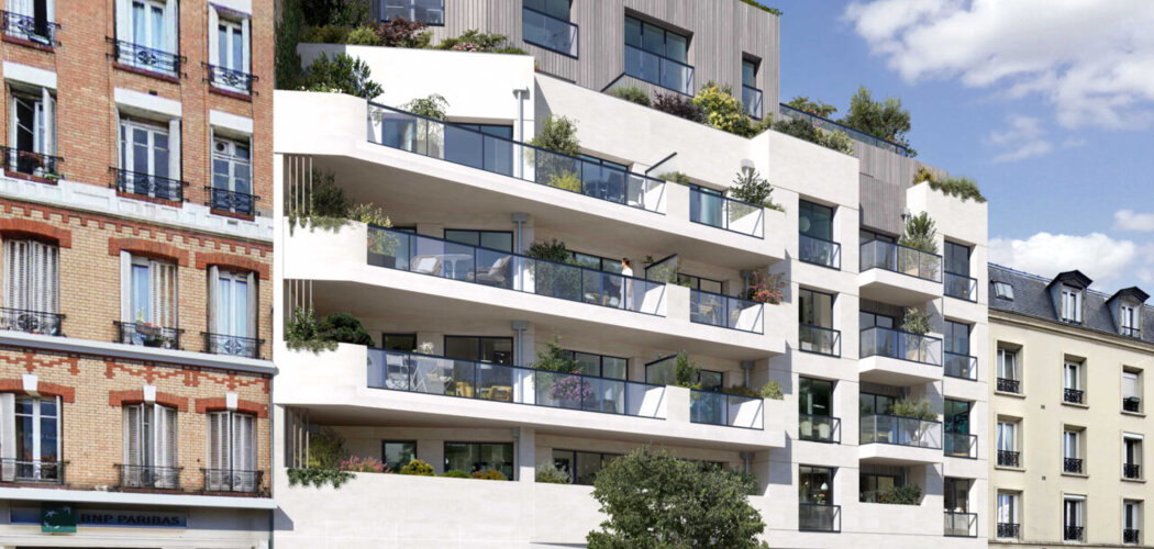 Programme immobilier neuf Les Terrasses Voltaire - Asnières-sur-Seine : appartements neufs T2–T5 à 750m du métro 13 Les Agnettes (92600) - Référence : 15826
