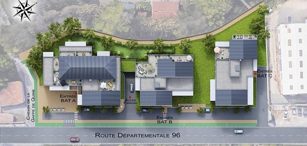 Programme immobilier neuf LA COUR DES DAMES - Auriol : Appartements T1–T4 avec terrasses, jardins et parking sécurisé proche du centre et des accès routiers (13390) - Référence : 4851