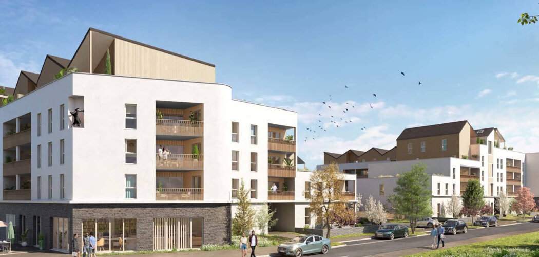 Programme immobilier neuf Chrysalide - Avrillé : appartements neufs du 2 au 4 pièces au pied du tram et proche du lycée des Buissonnets (49240) - Référence : 17596