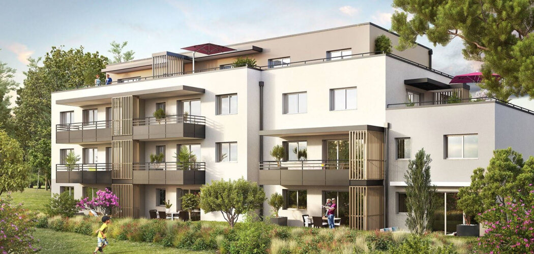 Programme immobilier neuf Poem - Ayse : Appartements studio–T4 avec balcons, jardins et stationnements à 250m de la gare Léman Express (74130) - Référence : 5375