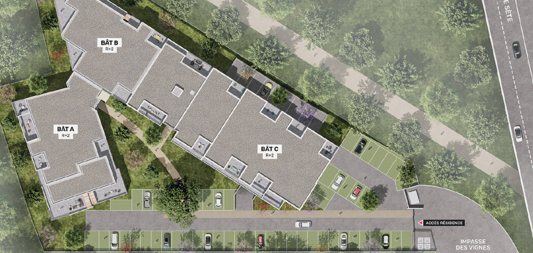 Programme immobilier neuf Les Salines - Balaruc-les-Bains résidence calme à 6 minutes de l’Étang de Thau (34540) - Référence : 17910