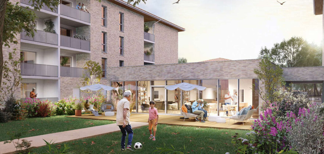 Programme immobilier neuf SERENLY BAZIEGE - Baziège : 108 appartements séniors T2 à 350 m du centre-ville (31450) - Référence : 14806