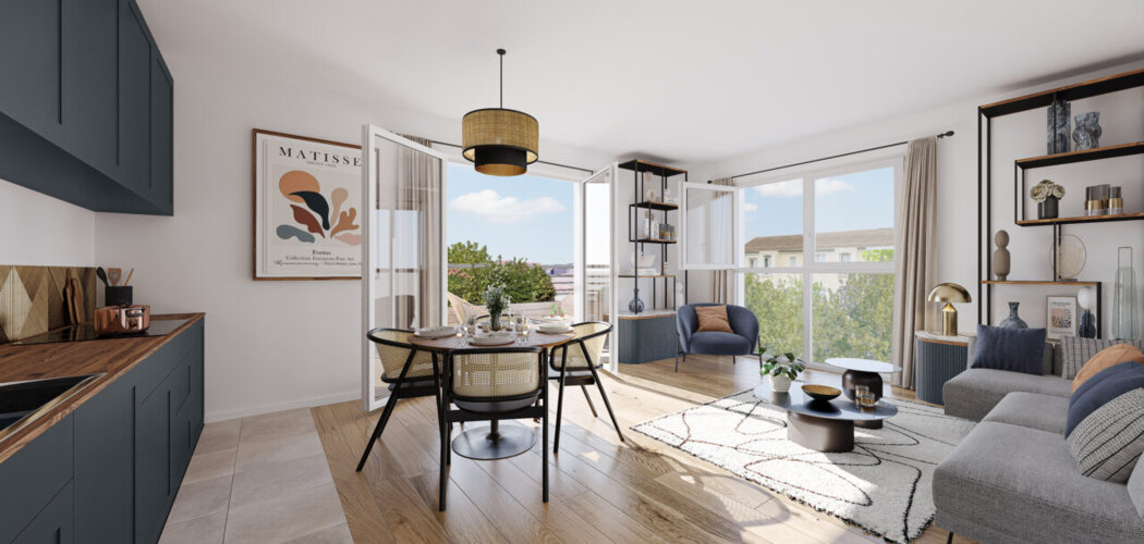 Programme immobilier neuf L'Ecrin de Pasteur - Beauchamp : appartements neufs du studio au T4 à 450 m de la gare Montigny-Beauchamp (95250) - Référence : 15842