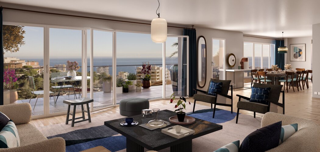 Programme immobilier neuf 2915 AVENUE DU PRINCE RAINIER III - Beausoleil : 8 appartements neufs avec vue sur mer à quelques minutes de Monaco (06240) - Référence : 16888