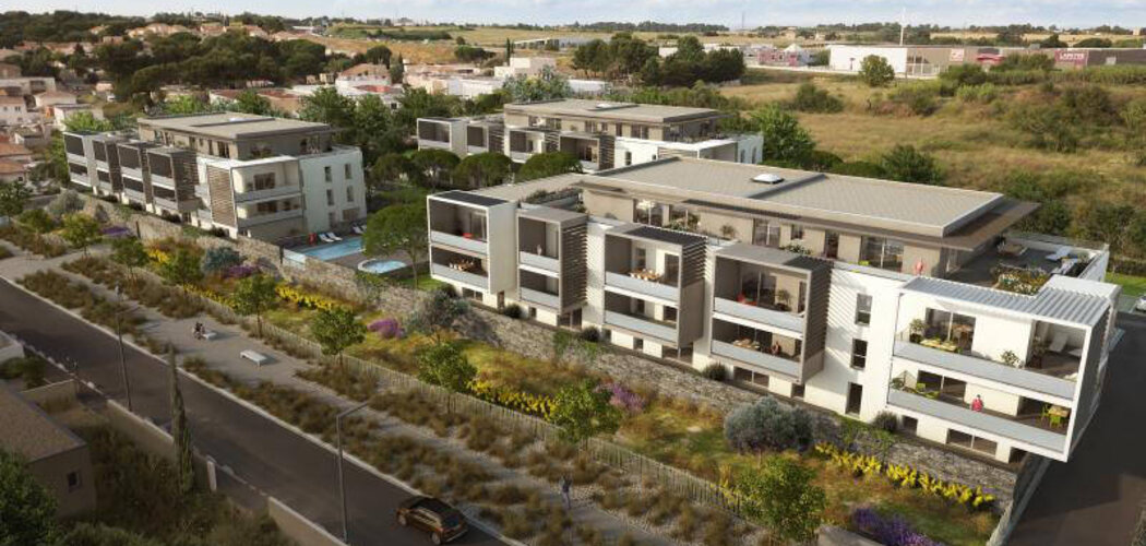 Programme immobilier neuf Perles d'ô - Béziers : Appartements studio–T4 avec piscine, terrasses et norme RT2012 au cœur des Parcs du Frigoulas (34500) - Référence : 14237
