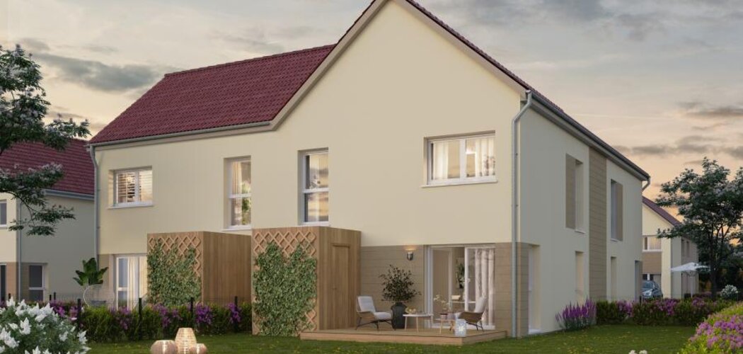 Programme immobilier neuf LES CARRES LUNARIA - Bischwihr : maisons duplex 4 pièces à 10 min de Colmar (68320) - Référence : 9111