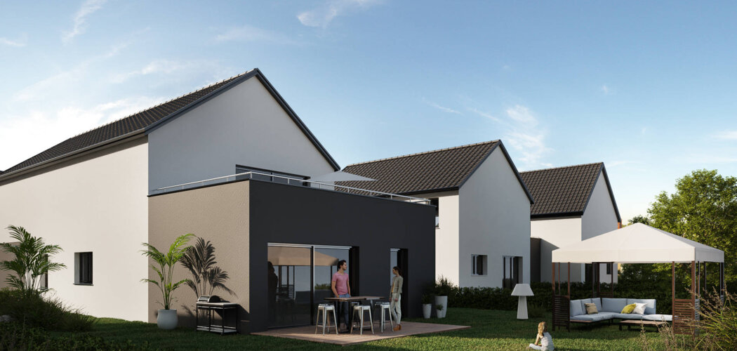 Programme immobilier neuf L'ORIZZONTE - Bischwiller : Appartements T3–T4 et maisons avec terrasses, jardins privatifs et proximité commodités (67240) - Référence : 7100