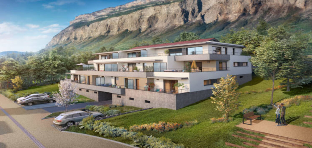 Programme immobilier neuf Les Balcons de Belledonne - Biviers : Appartements T2–T5 avec terrasses, jardins et orientation sud-est dans le quartier de la Grivelière (38330) - Référence : 11957