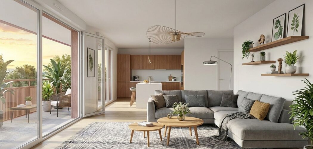 Programme immobilier neuf IKKI - Blagnac : appartements neufs du studio au T4 à deux pas du parc du Grand Noble (31700) - Référence : 17784