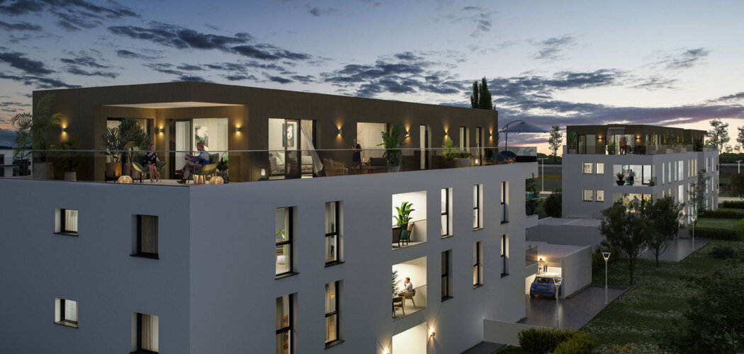 Programme immobilier neuf PALMATA - Blotzheim : Appartements T3–T6 avec jardins 125 m², domotique et plancher chauffant à deux pas de St Louis et de Bâle (68730) - Référence : 6419
