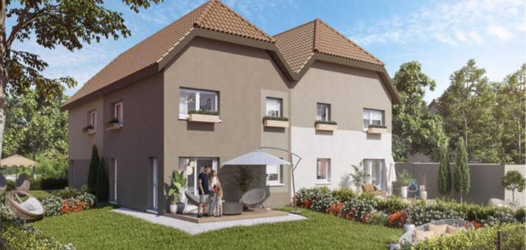 Programme immobilier neuf LES CARRÉ LORENA - Bollwiller : Maisons T4 avec jardins, garages et ensoleillement optimal à 15 min de Mulhouse (68540) - Référence : 4824