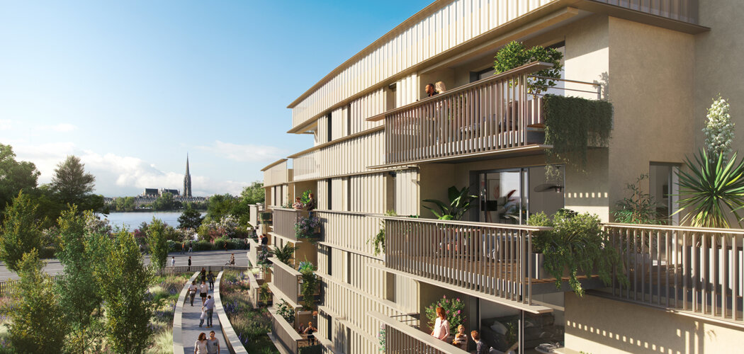 Programme immobilier neuf Estuaire - Bordeaux, appartements neufs et maisons face au parc des Berges de la Garonne (33000) - Référence : 15946
