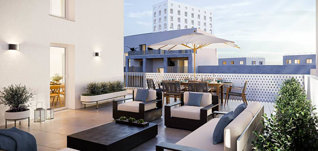 Programme immobilier neuf QUAI NEUF - OTAGO & CALLAO - Bordeaux : Appartements studio–T6 avec terrasses, volets électriques et parking au pied du pont Simone Veil (33000) - Référence : 14263