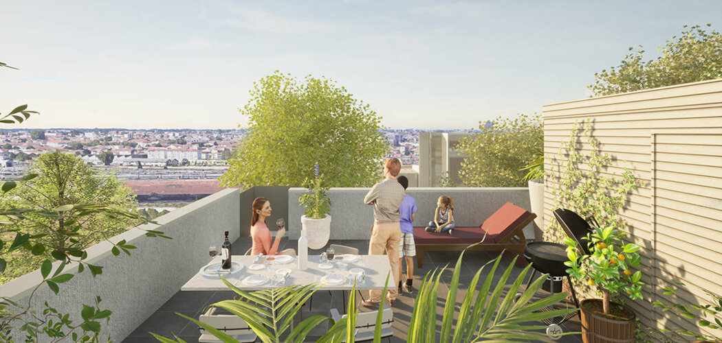 Programme immobilier neuf LES TERRASSES DE VICTORIA - Bordeaux : Appartements T2–T5 avec rooftop, terrasses végétalisées et proximité tram dans Euratlantique (33000) - Référence : 6762