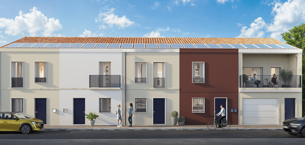 Programme immobilier neuf Les Terrasses d'Hautreux - Bordeaux  maisons neuve au coeur du quartier prisé Chartrons (33000) - Référence : 13965