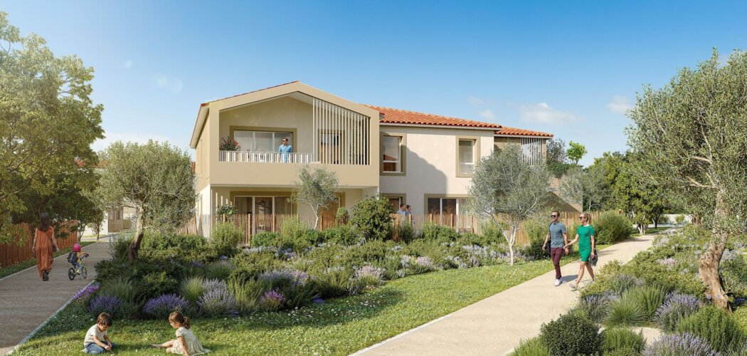 Programme immobilier neuf SOLANE - Bouillargues résidence verdoyante avec maisons et appartements (30230) - Référence : 18562