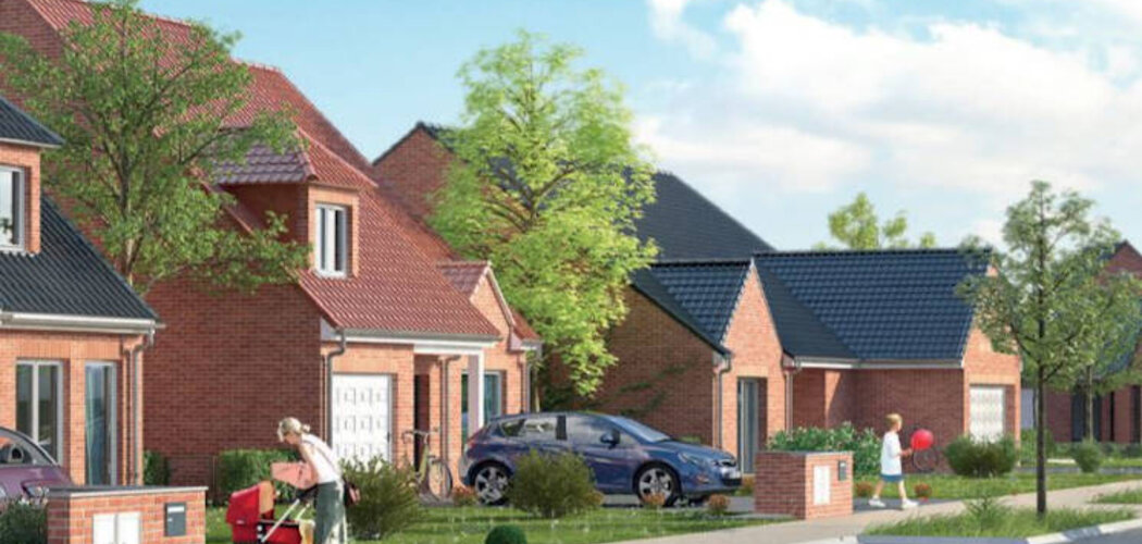Programme immobilier neuf Le Domaine des Moulins - Brebières : 6 maisons T4–T5 avec jardins, garages et style traditionnel proche du centre et de la gare (62117) - Référence : 11755