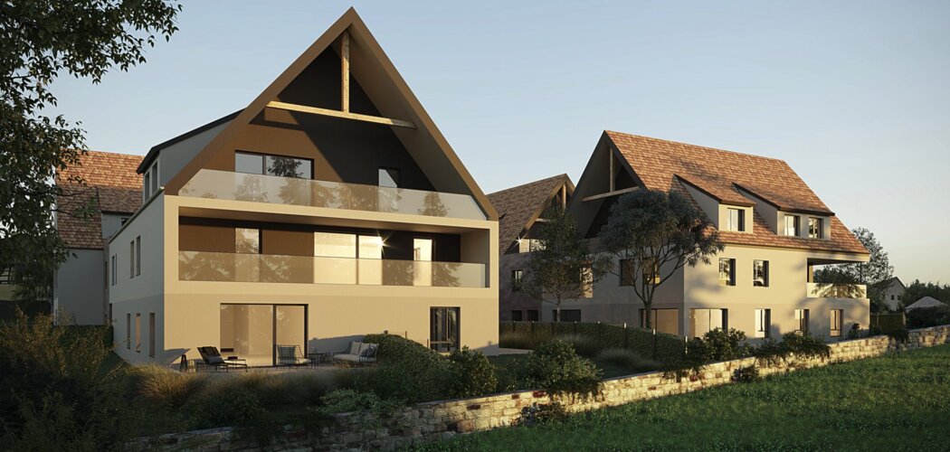 Programme immobilier neuf Villa campestra - Breuschwickersheim : appartements neufs du studio au T5 à 20 min de Strasbourg (67112) - Référence : 9419