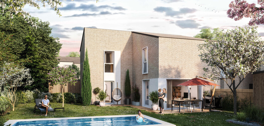 Programme immobilier neuf Domaine Palomino - Bruges : Maisons T4–T5 avec jardins piscinables, garages et proximité tramway D (33520) - Référence : 14563