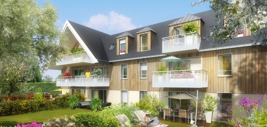 Programme immobilier neuf OPALINE - Cabourg : appartements neufs à deux pas de la plage, Avenue de la Mer et espaces extérieurs (14390) - Référence : 14481