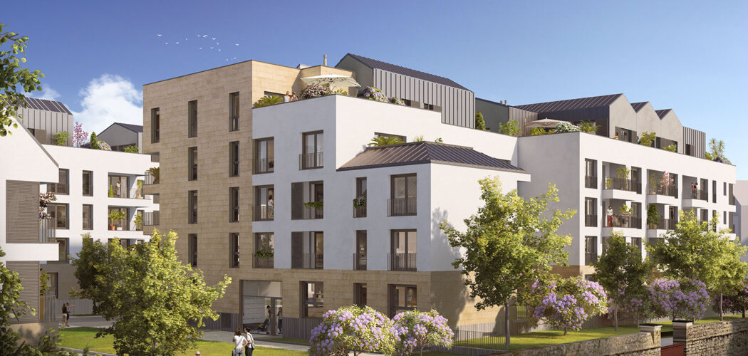 Programme immobilier neuf Elixir - Caen : Appartements T2–T4 et maisons T4 avec terrasses, domotique et parking proche de la place Saint Sauveur (14000) - Référence : 14384
