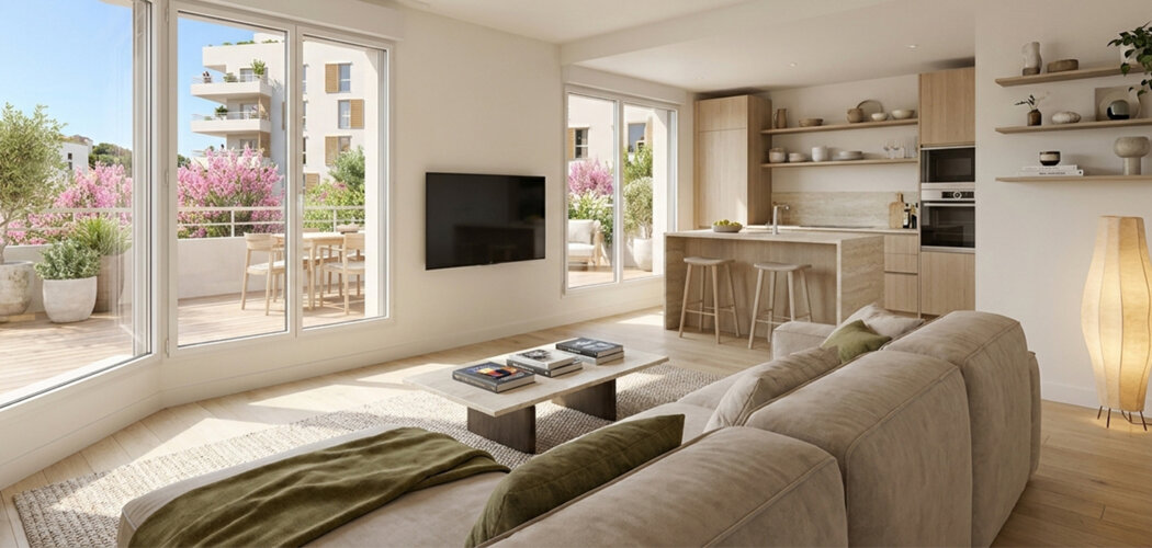 Programme immobilier neuf Riva Bella - Cagnes-sur-Mer commerces accessibles à pied (06800) - Référence : 18441