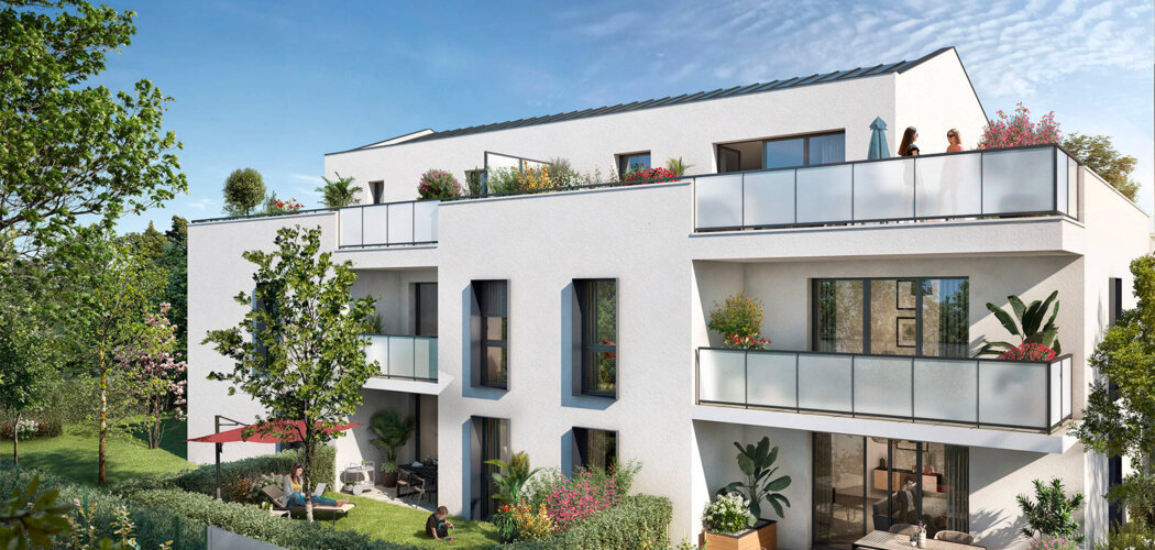Programme immobilier neuf L'ÉCRIN BLANC - Carbon-Blanc : Appartements T2–T4 avec terrasses, loggias et proximité Bordeaux à 10 minutes (33560) - Référence : 14452