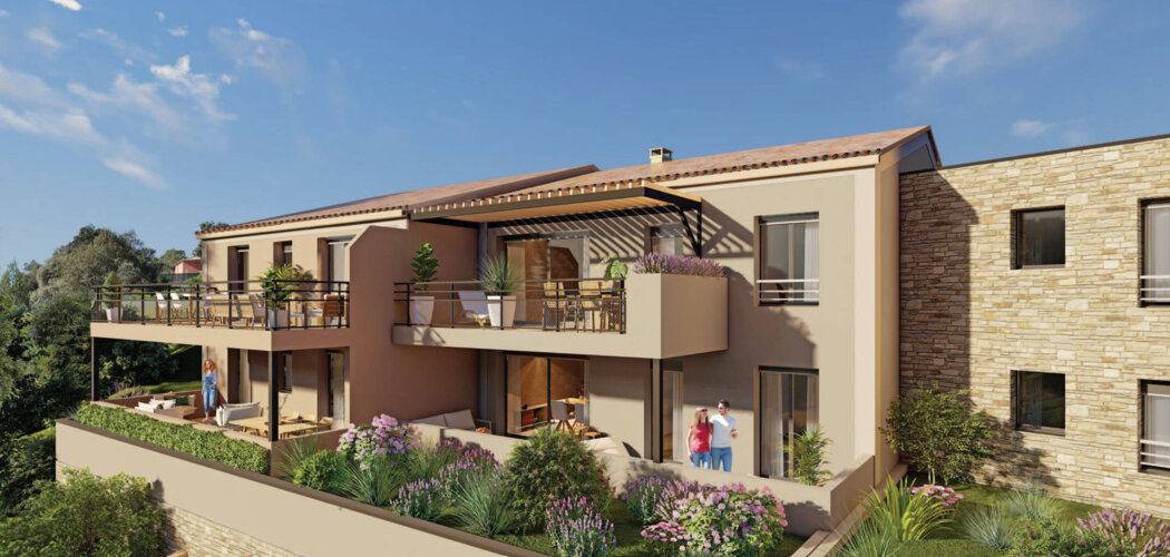 Programme immobilier neuf LES BASTIDES ENSOLEILLEES - Carcès centre village résidence intimiste avec vue campagne (83570) - Référence : 12362