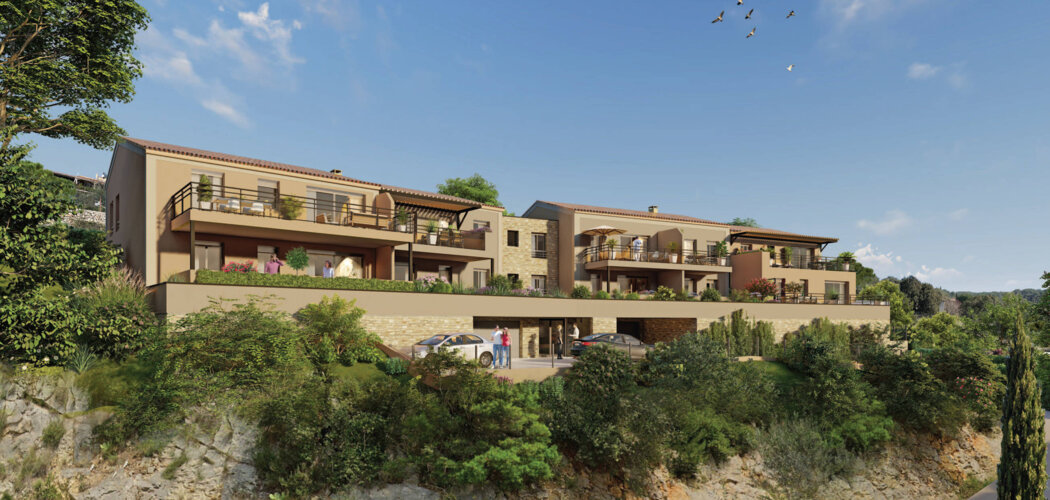 Programme immobilier neuf LES BASTIDES ENSOLEILLEES - Carcès centre village résidence intimiste avec vue campagne (83570) - Référence : 12362