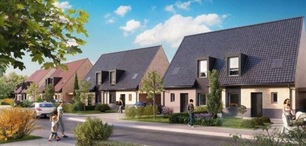 Programme immobilier neuf DOMAINE DE LA CHARDONNIÈRE - Carnin : 2 maisons T4 BBC avec jardin clôturé et cuisine ouverte dans un quartier résidentiel (59112) - Référence : 13879