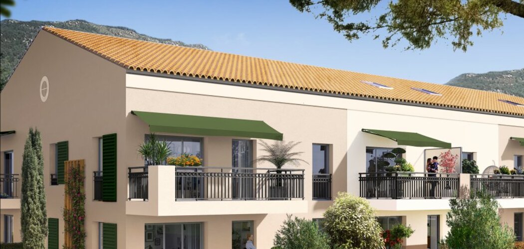Programme immobilier neuf LE MAS DE CLERY - Carros : Appartements T2–T3 avec jardins, terrasses et RT2012 proche du centre-ville (06510) - Référence : 10762