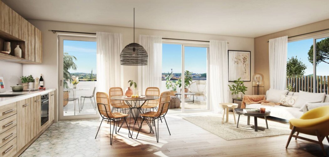 Programme immobilier neuf MITHASA - Castelnau-le-Lez : appartements et villas neuves dans un écoquartier face au parc de  (34170) - Référence : 7368