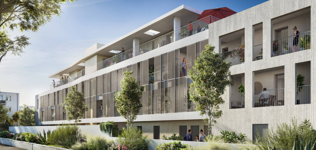 Programme immobilier neuf Le Mauzac - Castelnau-le-Lez : Appartements studio–T3 avec terrasses sud, cuisine équipable et parking sécurisé proche de l’arrêt Centurions (34170) - Référence : 14408