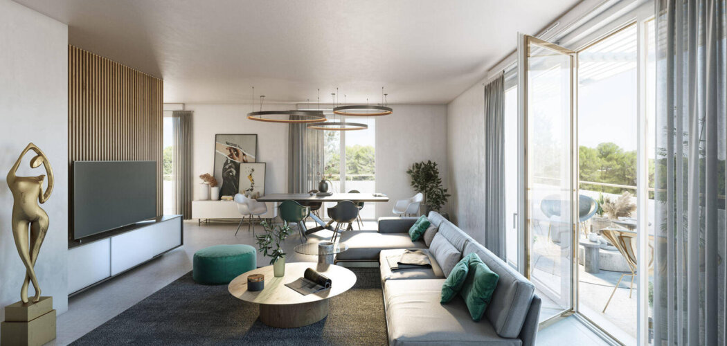 Programme immobilier neuf Les Jardins de Verchant - Castelnau-le-Lez : Appartements T2–T5 avec terrasses, espaces paysagers et proximité Parc du Verchant (34170) - Référence : 11427