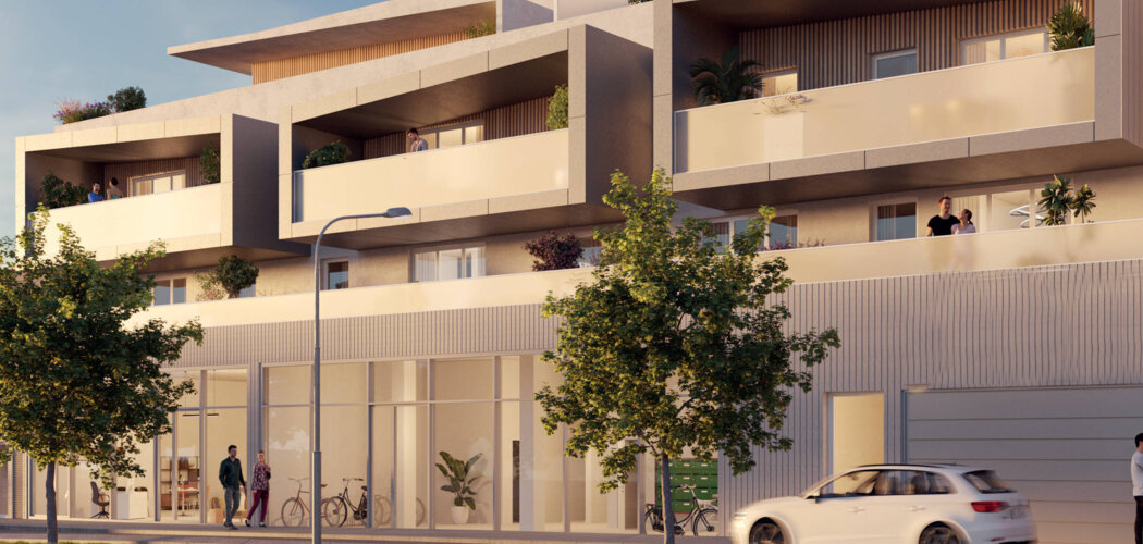 Programme immobilier neuf Atelier 13 - Castelnau-le-Lez, résidence neuve proche tram 2 et commerces en métropole montpelliéraine (34170) - Référence : 9079