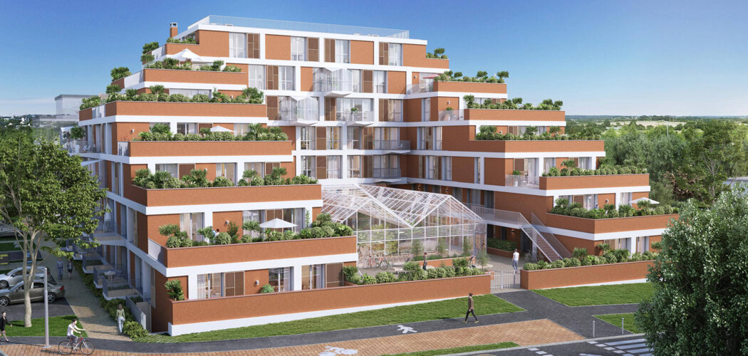 Programme immobilier neuf Happy - Cesson-Sévigné : Appartements T2–T5 avec serre bioclimatique, terrasses filantes et parquet stratifié dans le secteur des Hauts de Sévigné (35510) - Référence : 14444