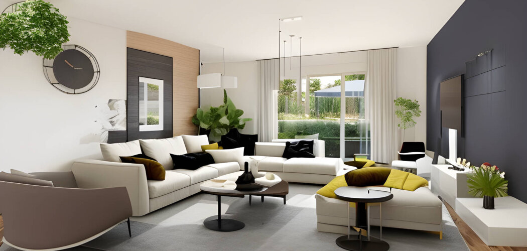 Programme immobilier neuf Cristal - Champagne-au-Mont-d'Or : Appartements T2–T5 avec balcons, terrasses et parc paysager proche des commodités (69410) - Référence : 5879