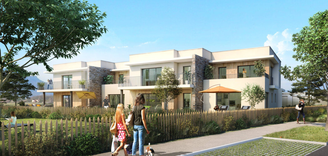 Programme immobilier neuf Les jardins de Ferrandiere - Champagnier : Appartements T2–T4 avec terrasses, balcons et isolation RT2012 proche de l’école (38800) - Référence : 11958